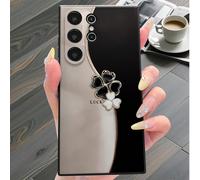 1 pièce Étui de téléphone en silicone doux avec motif trèfle minimaliste de luxe, anti-traces de doigts, résistant aux chocs et aux chutes, compatible avec les smartphones Android tels que S25Ultra, S