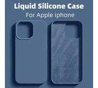 1 pièce Étui de téléphone en silicone liquide de luxe en matériau pur bleu unicolore, compatible avec iPhone 17 Air, 16e, 11, 13, 12, 14, 15 Pro Max, compatible avec iPhone 16 Pro Max, étui de protect