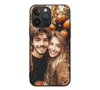 1 pièce Étui de téléphone en verre photo personnalisé avec chauve-souris et citrouille d'Halloween pour étagère à livres, compatible avec 16 Pro Max/17 Pro Max/17, S24 Ultra et autres modèles Android,