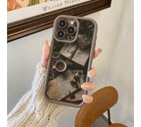 1 pièce Étui de téléphone épais et protecteur avec motif livre et café, avec trou pour caméra, compatible avec Apple 11 Pro Max/12 Pro Max/13 Pro Max/14 Pro Max/15 Pro Max/16 Plus/16 Pro Max/16E, Gala