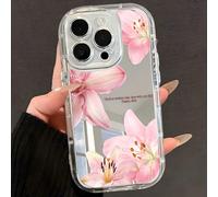 1 pièce Étui de téléphone fleur style minimaliste fille, fleur d'hibiscus rose, parole de Dieu miroir, étui de téléphone souple, compatible avec 11/12/13/14/15/16 Pro Max, étanche, antichoc, anti-rayu