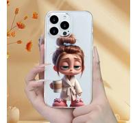 1 pièce Étui de téléphone graphique transparent avec princesse endormie, éléments de mode minimalistes pour fille. Compatible avec Apple 16 Pro Max 15 14 Plus 13 12 11. Étui antichoc, résistant aux ra
