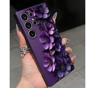 1 pièce Étui de téléphone imprimé floral premium Rose violette porte-bonheur, coque de protection en TPU noir souple, résistant à l'usure, antichoc, couverture complète, compatible avec Huawei Honor G