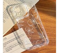 1 pièce Étui de téléphone mode avec éléments de fleurs blanches. Style Ins avec motif d'hibiscus et de feuilles. Étui de téléphone souple antidérapant et protecteur compatible avec Iphone 11/12/13/14/