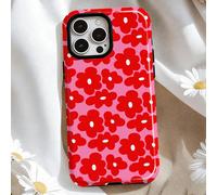 1 pièce Étui de téléphone mode avec éléments floraux roses. Impression florale rafraîchissante, coque rigide perforée et brillante 2-en-1 compatible avec iPhone 11/12/13/14/15/16 Pro Max. Cadeau de pr