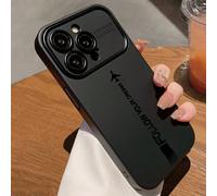 1 pièce Étui de téléphone mode élément avion noir. Thème de vacances "Suivez vos rêves", impression d'avion flamme noire. Étui de protection souple, design couvrant entièrement, résistant aux chocs et