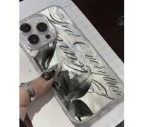 1 pièce Étui de téléphone mode floral de style coréen de luxe avec éléments floraux, graphique doux transparent avec effet holographique laser, résistant aux rayures et aux traces de doigts, compatibl