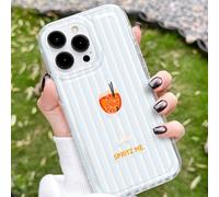 1 pièce Étui de téléphone mode minimaliste rayé blanc bleu, 1 pièce Étui de téléphone antidérapant à coussin d'air avec motif de tranche d'orange et de toast, compatible avec iPhone 11/12/13/14/15/16 