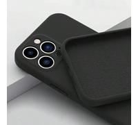 1 pièce Étui de téléphone noir, fin, à la mode, à bord droit, conçu pour la protection de l'appareil photo, avec un intérieur en microfibre douce et une fonction d'absorption des chocs, compatible ave
