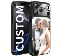 1 pièce Étui de téléphone noir haute définition à couverture complète personnalisé, peut imprimer une signature personnalisée, convient pour 17 Pro Max/17 Air/17 Pro/17, coque mate magnétique, protect