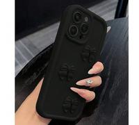 1 pièce Étui de téléphone noir mat avec décoration en nœud 3D, housse de protection avec protection de l'objectif de la caméra, et anti-chute, compatible avec , OPPO, VIVO, Honor, Galaxy, Redmi, étanc