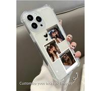 1 pièce Étui de téléphone personnalisé avec 3 photos pour portrait de couple anniversaire/conception DIY, lentille transparente anti-rayures. Étui de téléphone personnalisé avec photo, étui de télépho