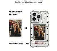 1 pièce Étui de téléphone personnalisé avec cadre photo en forme de cœur, compatible avec 16 Pro Max/16 Pro/ 15 Pro Max/14 Pro Max/13 Pro Max/Infinix/Smart 5/Smart 7/Redmi/OPPO A95/A18/A58/A74/A76/A95