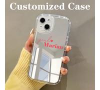1 pièce Étui de téléphone personnalisé pour couple, avec prénoms personnalisés et citations romantiques, design de lettres multicolores, étui transparent épais antichoc compatible avec iPhone 11 12 13