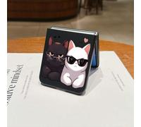 1 pièce Étui de téléphone pliable à l'élément de chat cool et simple, en matériau PC agréable à la peau. Peut protéger et prévenir les chutes : Galaxy Z Flip 3/Z Flip 4/Z Flip 5/Z Flip 6/Z /Razr 50 Ul