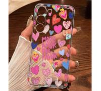 1 pièce Étui de téléphone souple avec slogan en forme de cœur coloré, compatible avec Huawei, Honor, Galaxy A04e/12/A13/A14/A34/A50/A52/A53/A54/S21/S22/S23/S24/S25/S25 Ultra/S25 FE/S26/S26 PLUS/S26 UL