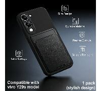 1 pièce Étui de téléphone style carte noire convenant aux modèles Y29s, Y04, V40 Lite, V 60 Lite, Y28 4G, Y18 et Y27. Il s'agit d'un étui de téléphone de couleur unie simple avec un design minimaliste