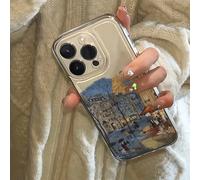 1 pièce Étui de téléphone TPU antichoc minimaliste avec peinture de rue pluvieuse de l'espace, compatible avec Apple 17, 16, 15, 14, 13, 12, 11 Pro Max, Air, Series Galaxy S20,IPhone X/XS,iPhone 12,iP