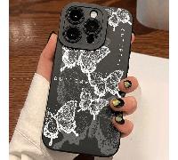 1 pièce Étui de téléphone TPU mat anti-chute avec motif papillon, compatible avec 17 Air/16 Pro Max, 15 Pro Max, 14 Pro Max, Galaxy S25 Ultra, Honor X6A, X7B, X8B, Redmi 13C, Note 13, OPPO A78, Reno7,