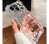 1 pièce Étui de téléphone TPU transparent anti-chute avec motif floral rose. Compatible avec iPhone 17/11, 15 Pro Max, 14 Pro Max / Galaxy / Honor X6A, X7B, X8B. Cadeau de printemps, cadeau d'annivers