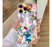 1 pièce Étui de téléphone TPU transparent, anti-dérapant, antichoc et spacieux, peint aux UV avec un motif mignon de hello kitty de Sanrio Galaxy S8,Galaxy S8+,Galaxy S9,Galaxy S9+,Galaxy Note8,Galaxy
