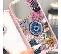1 pièce Étui de téléphone transparent en TPU anti-traces de doigts, à double ton avec graphique d'œil du diable à la mode, protection complète compatible avec iPhone/ 16 ProMax/16/16 Pro/11/15/15 Pro/