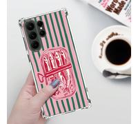 1 pièce Étui de téléphone transparent en TPU souple antichoc avec motif de sardine rayé bleu et blanc, compatible avec les téléphones Android tels que GalaxyS25/S23/S24/A56/A16, Pixel 9, Moto G85, Inf
