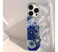 1 pièce Étui de téléphone unique avec motif de collage d'œil du mauvais œil et de papillon. Étanche, résistant aux empreintes digitales et aux rayures, transparent, en IMD doux et brillant, lisse et a