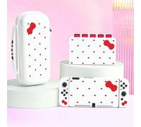 1 pièce Étui/Housse de protection en forme de cœur rouge, motif nœud papillon, compatible avec Switch2, Switch NS, Switch OLED, Switch Lite, accessoires pour Switch2/Switch, ensemble complet incluant