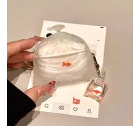 1 pièce Étui silicone transparent créatif et amusant avec design de poisson rouge dans un sac en plastique. Étui de protection antichoc et à la mode compatible avec Apple 4th Gen, Pro 2nd Gen, 1/2/3. 