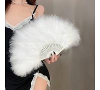 1 pièce Éventail à main vintage des années 1920 en plumes, accessoire décoratif pour les bals, les thés, les mariages, l'été, les fêtes, les festivals Taille Unique,Modèle amélioré,Version améliorée -
