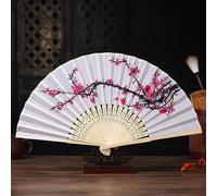 1 pièce Éventail pliant vintage en bambou, éventail de danse, décoré d'un motif floral à gland papillon noir. Éventail à main, essentiel pour le camping et les voyages Taille Unique,Rouge,Bleu paonGéo