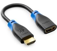 1 Pièce Extension HDMI pour Clé TV - Câble Adaptateur HDMI pour Streaming Roku Chromecast - 4K 60Hz HDR10+ pour Moniteur TV Projecteur Ordinateur Portable 10 cm Court - Noir Bleu