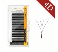 1 pièce Extensions de cils NAGARAKU 4D W 0,07 C/D Cils en éventail 4D prémontés, noirs/bruns naturels doux au style W. Faux cils individuels en vison envoyés dans un emballage aléatoire. Bouquets de c