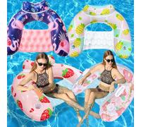 1 pièce Fauteuil flottant gonflable en forme de U pour adultes, flotteurs de piscine unisexes Encre à paillettes,Feuille d'érable verte,Arc-en-ciel à paillettes,Flamant bleu,Feuille d'érable jaune,Feu