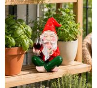 1 pièce Figurine miniature de gnome du vin, statue de nain avec geste de silence pour jardin de fées, pot de plante, terrarium, bonsaï, décoration de bureau et de balcon, accessoire de paysage miniatu