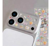 1 pièce Film protecteur de miroir créatif DIY, convient pour les films d'objectif et les coques de téléphone des modèles 11 Pro/ 12 Pro/13 Pro/14 Pro/15 Pro/16 Pro/17 Pro Gâteau avec ours en peluche à