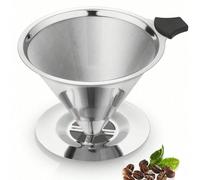 1 pièce Filtre à café réutilisable en acier inoxydable, entonnoir à café goutte à goutte avec poignée, filtre métallique à maille fine convenant pour le café froid, le café brésilien et la préparation
