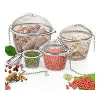 1 pièce Filtre à thé, café, ragoût, épices, soupe, infuseur à herbes réutilisable en acier inoxydable. Sac d'assaisonnement avec chaîne, retour à l'école S-1,38*1,97 pouces/3,5*5 cm,M-1,77*2,36 pouces