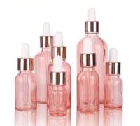 1 pièce Flacon compte-gouttes en verre avec bouchon couleur or rose, distributeur d'huile essentielle, flacon compte-gouttes, ensemble de contenants de voyage cosmétiques avec compte-gouttes en verre,