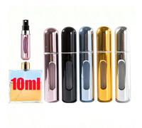 1 pièce Flacon de parfum rechargeable mini portable de 10 ml avec étui de pompe de parfum de taille de voyage bleu,noir,rose,argent,or,5 pièces (noir + argent + bleu + rose + or),2 pièces - noir,2 piè