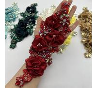 1 pièce Fleur 3D artisanale à coudre DIY pour la créativité Hot pink B