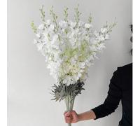 1 pièce Fleur de Delphinium artificielle 33 pouces Fleur de Delphinium en soie Tige longue artificielle Plante fausse Arrangement floral Décoration de table de maison Bureau Jardin Mariage Vase Décora