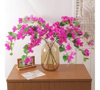 1 pièce Fleurs artificielles Tiges Soie Branches de bougainvilliers artificielles Fausses tiges florales de bougainvilliers longs pour la décoration de la maison, centres de table de mariage, chemins 