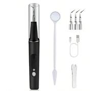 1 pièce Flosser dentaire électrique, ensemble de nettoyant et blanchissant pour les dents avec 4 têtes de brosse remplaçables, rechargeable USB 500 mAh, lumière UV LED, détartrant, brosse à dents élec