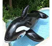 1 pièce Flotteur gonflable en PVC pour piscine, lit flottant en forme de baleine noire, hamac, chaise longue pour l'eau. Accessoires de plage, jeux de natation baleine noire,Pompe à piedPolychlorures