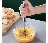 1 pièce Fouet à œufs semi-automatique en acier inoxydable - Fouet à double mode manuel et rotatif pour un mélange sans effort de crème, d'œufs et de pâte - Accessoire de cuisson essentiel, indispensab