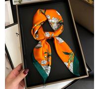 1 pièce Foulard carré en satin de soie floral de luxe et , bandeau polyvalent pour femmes pour le tourisme, les vacances, les loisirs, le foulard de tête, les déplacements quotidiens, le petit col Tai