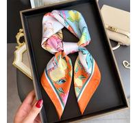 1 pièce Foulard carré en satin imprimé léopard vintage et à la mode, bandeau bandana, foulard polyvalent en imitation soie pour femme, idéal pour le tourisme, les vacances, les loisirs, les déplacemen