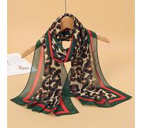 1 pièce Foulard en mousseline de soie léopard élégant et bohème pour femmes, petit foulard long, léger et pratique à porter, convient pour un usage quotidien, cadeau de festival Motif texturéPolyester